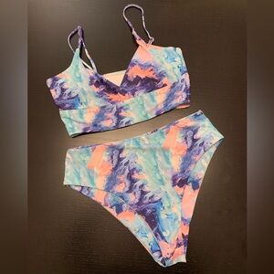 SHEIN Large Pastel Swirl 2-Piece Bikini Set NWOT